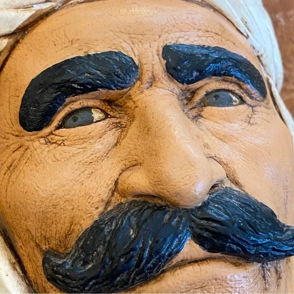 Vintage Bossons Arab Persian Bedouin Man Chalk ware Head Made In England